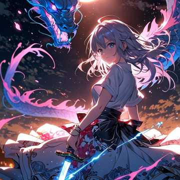 霧の海の竜と少女✨