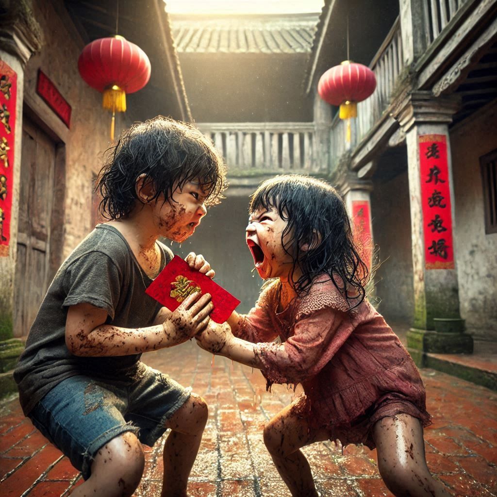 搶紅包的貪婪小孩