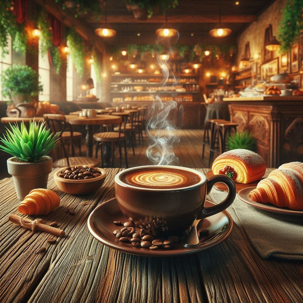 In un caffè caldo,...