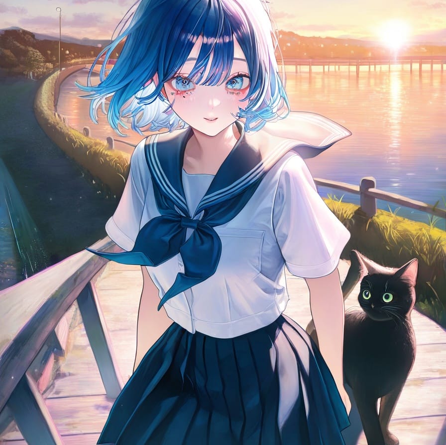 夕陽と君の横顔