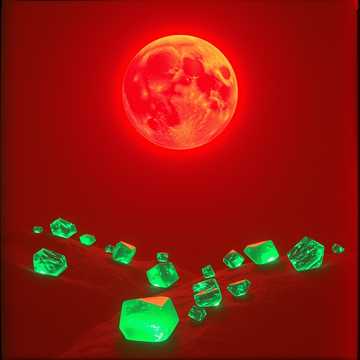 *Émeraude et lune rouge*
