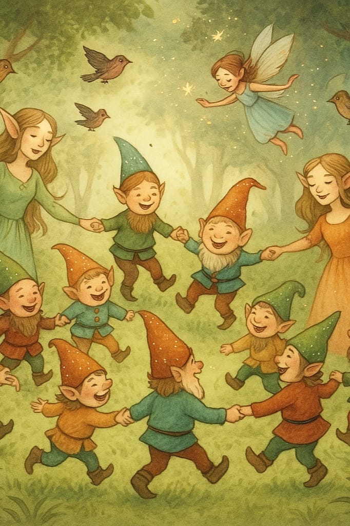 Danse des elfes et lutins de la forêt