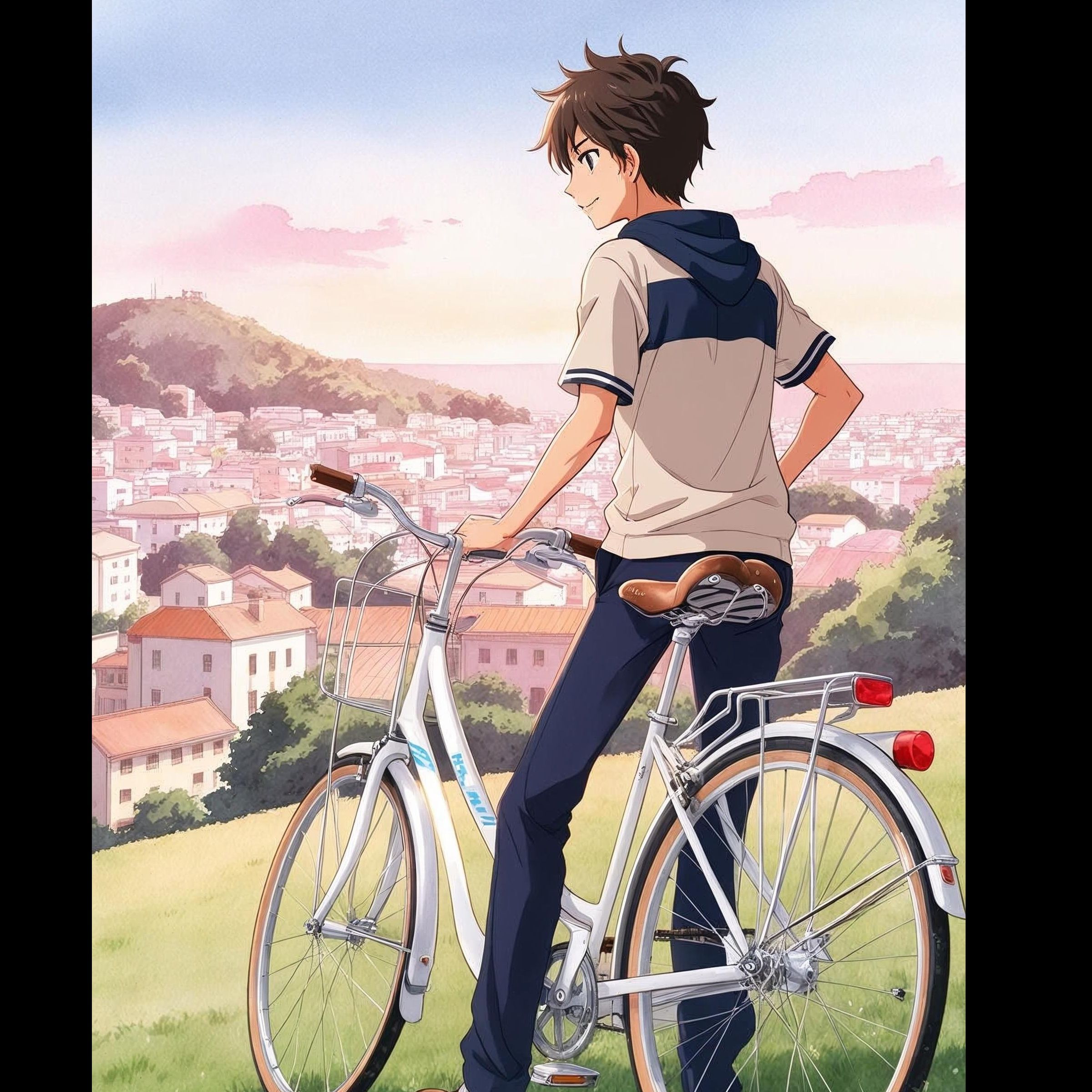 【夏の朝、ママチャリ】(Summer Morning, My Mommy Bike)