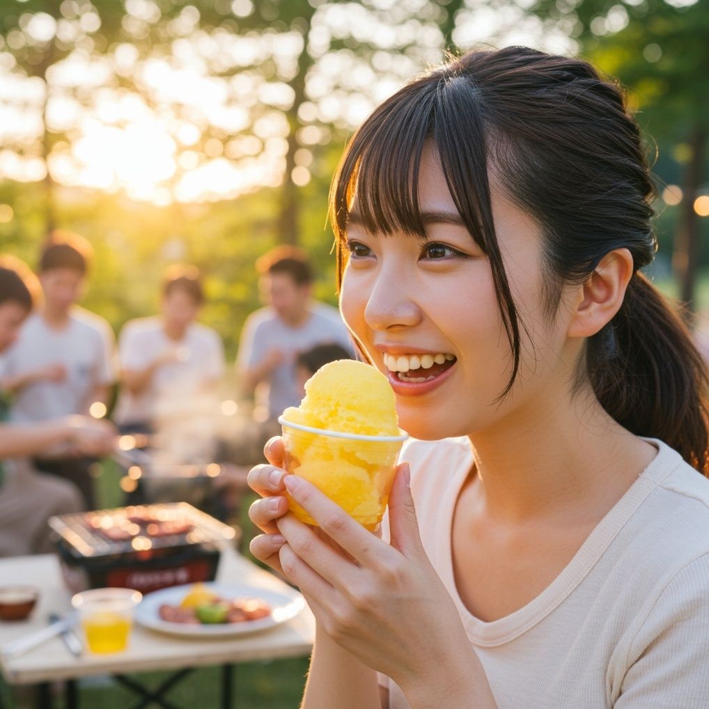 焼肉→柚子シャーベット