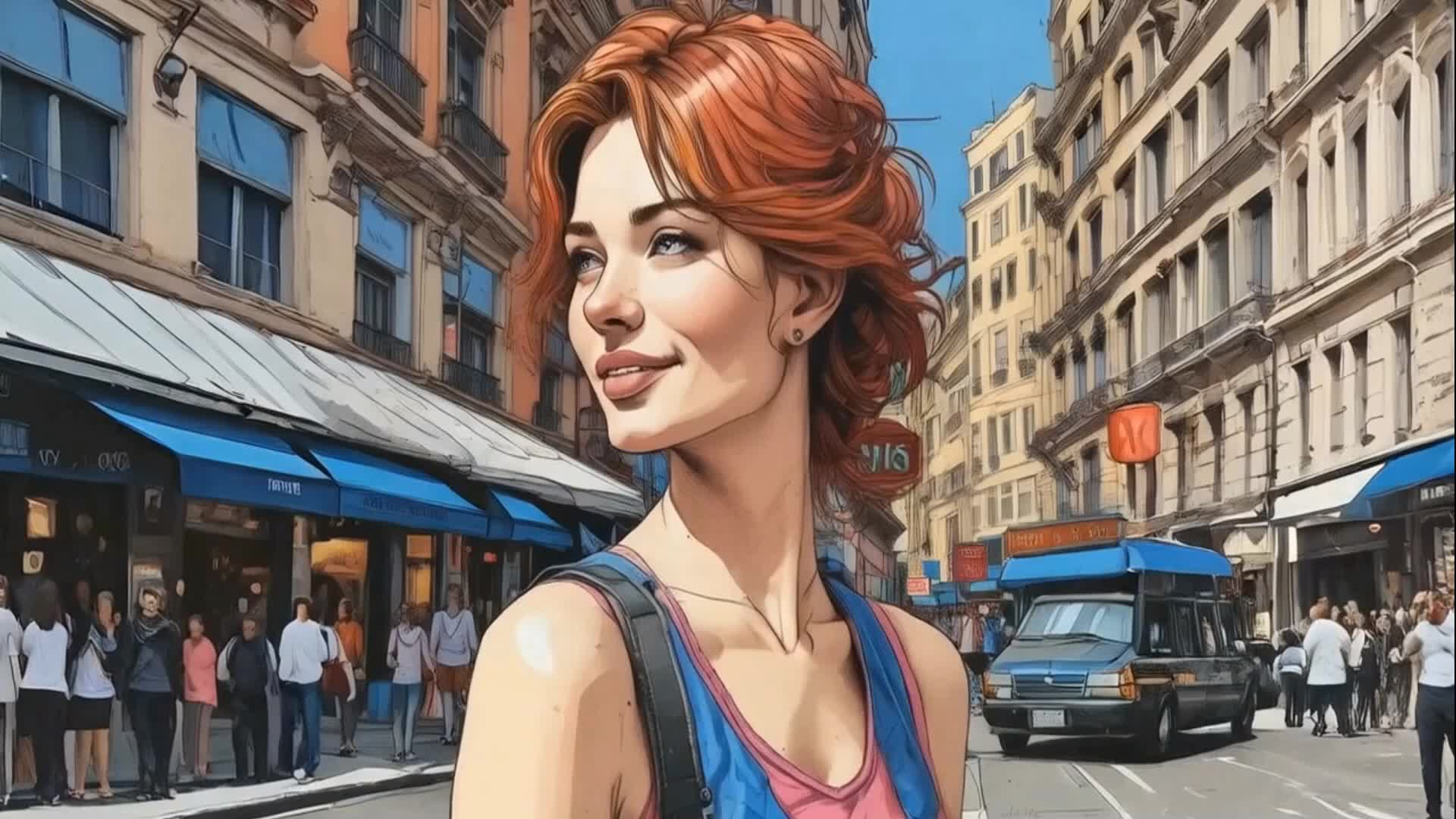 [🎬] "The Crosswalk" 🏃‍♀️🍬🛵💘⛲️| "Il passaggio pedonale"🏃‍♀️🍬🛵💘⛲️