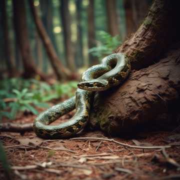 Al-ʾafʿā tazḥaf ʿalā al-judhūr. (Ular Menyusur Akar)