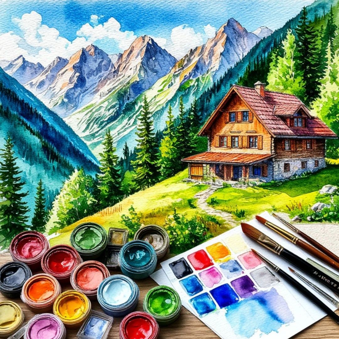 Je peins à l’aquarelle

