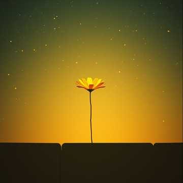 Flor Dorada en Vuelo