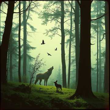 Pure Forest Soundscape – Multi-Species Birds, Monkey Calls, and Wolf Howls (Remix)