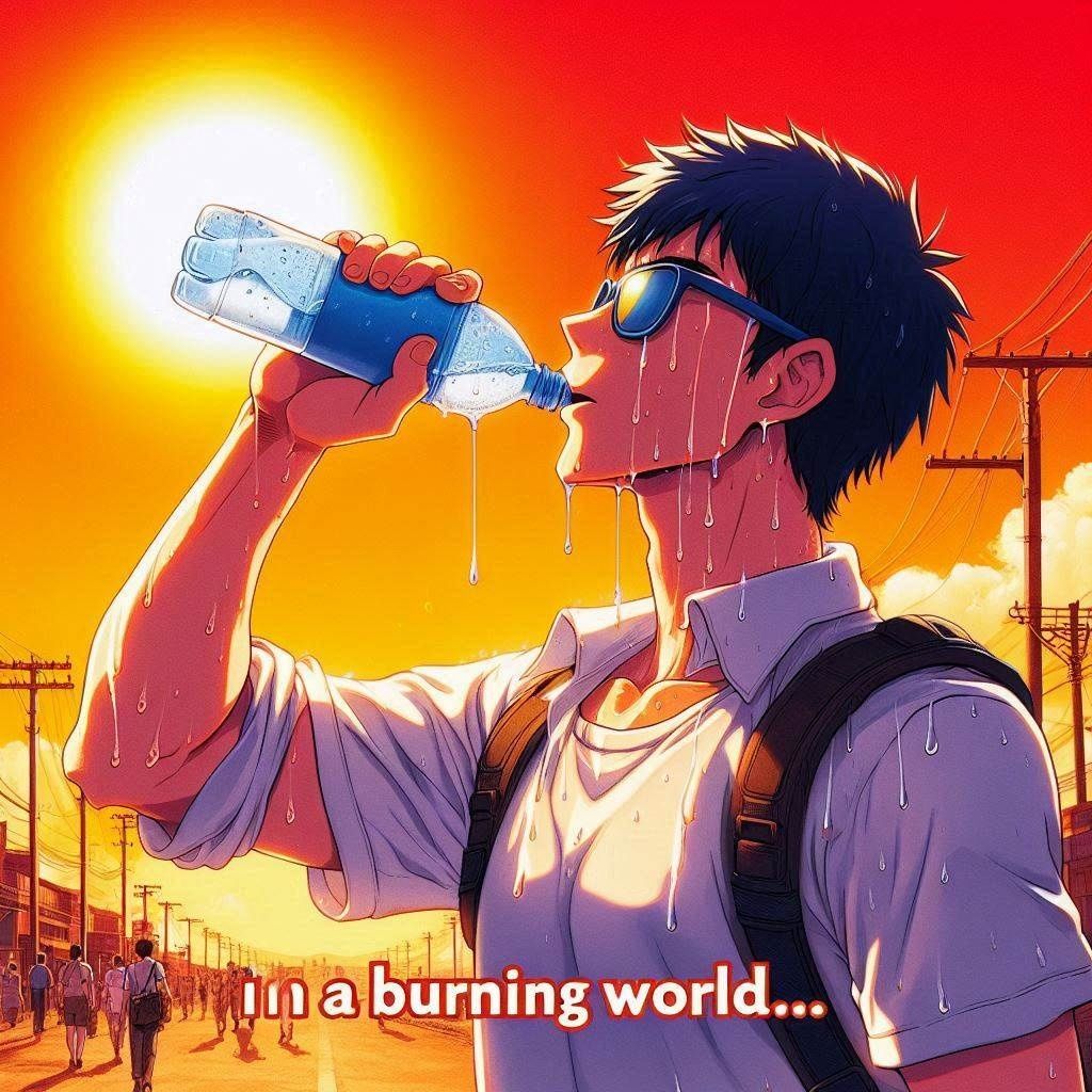 燃える世界で・・・。