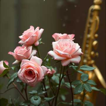 Rozen in de regen