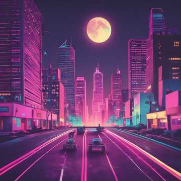 City Lights and Moonlit Nights