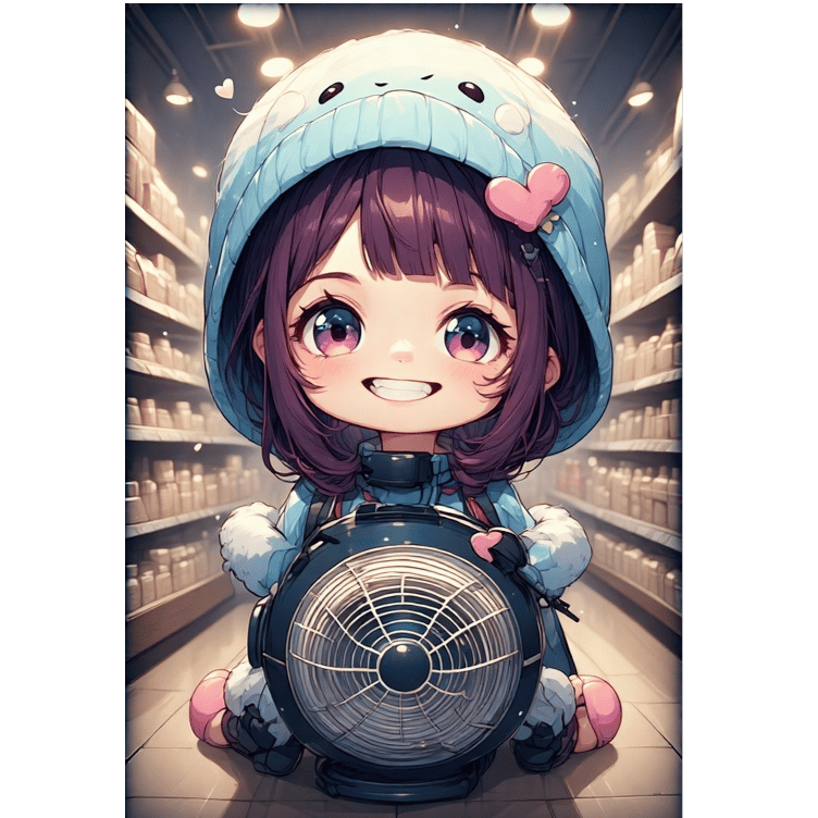 Un petit ventilo grince au fond du magasin