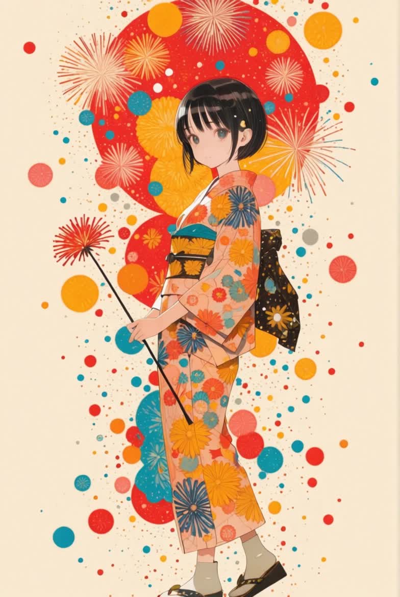 Fireworks that day #花火大会(8/1は何の日→花火の日)