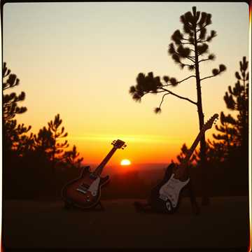 Guitare et Soleil d'Ouest