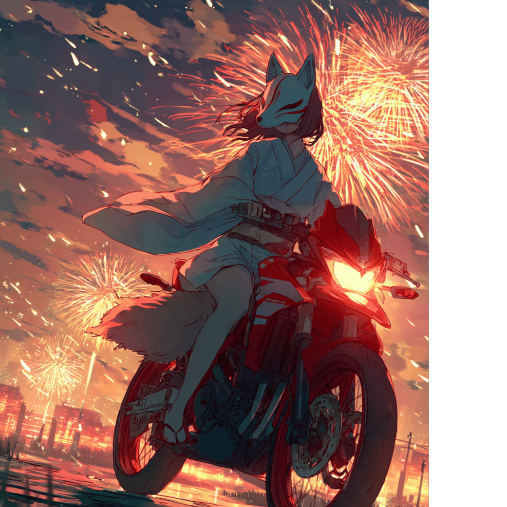 〈狐面ハ疾走ス。〉