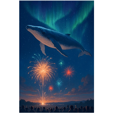 空を飛ぶクジラ#花火大会