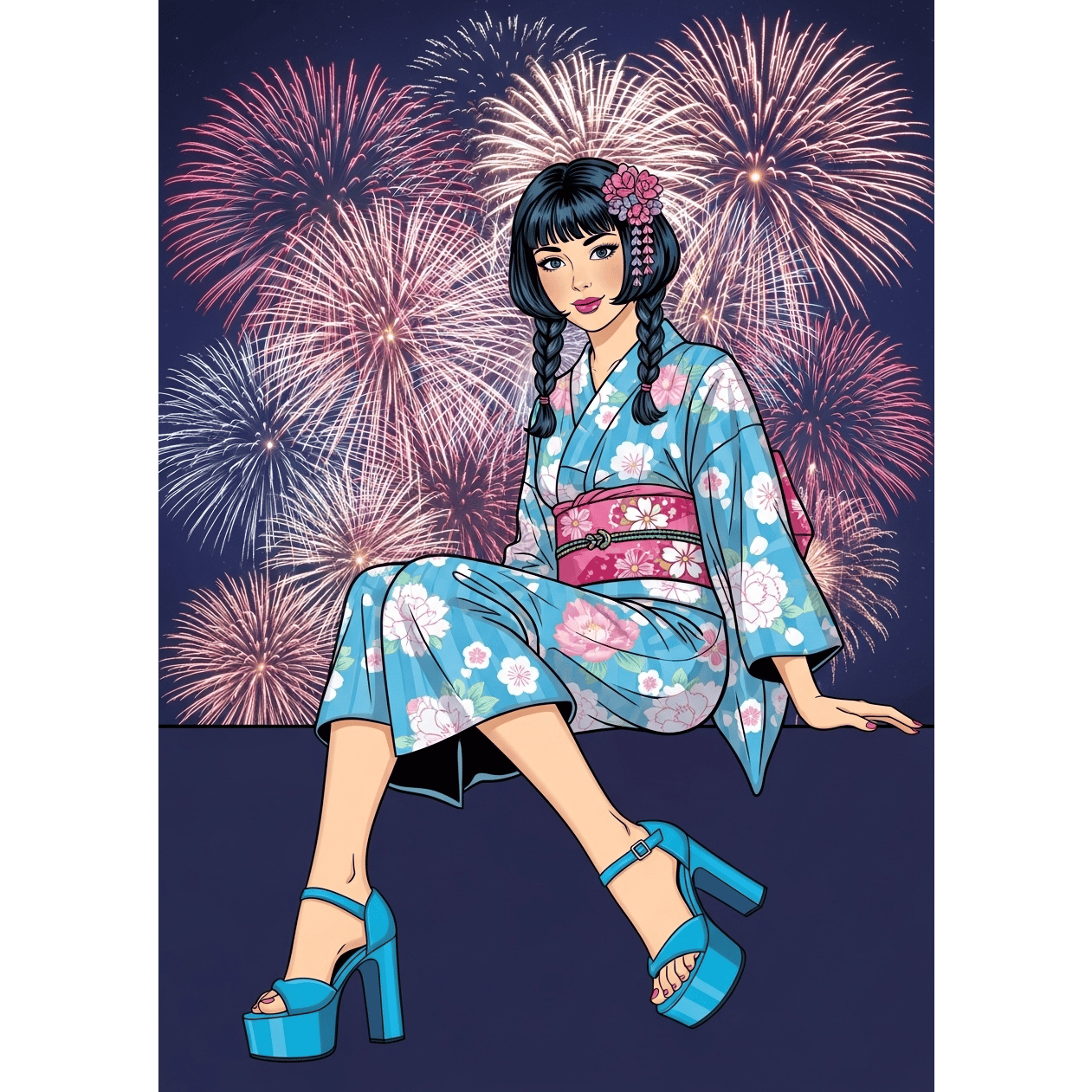 浴衣とハイヒール👠#花火大会