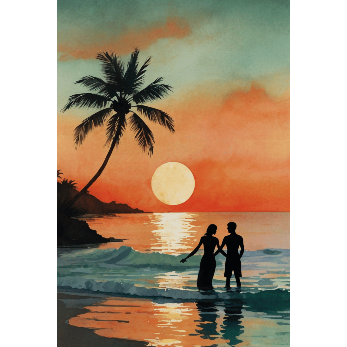 Sunset waves 