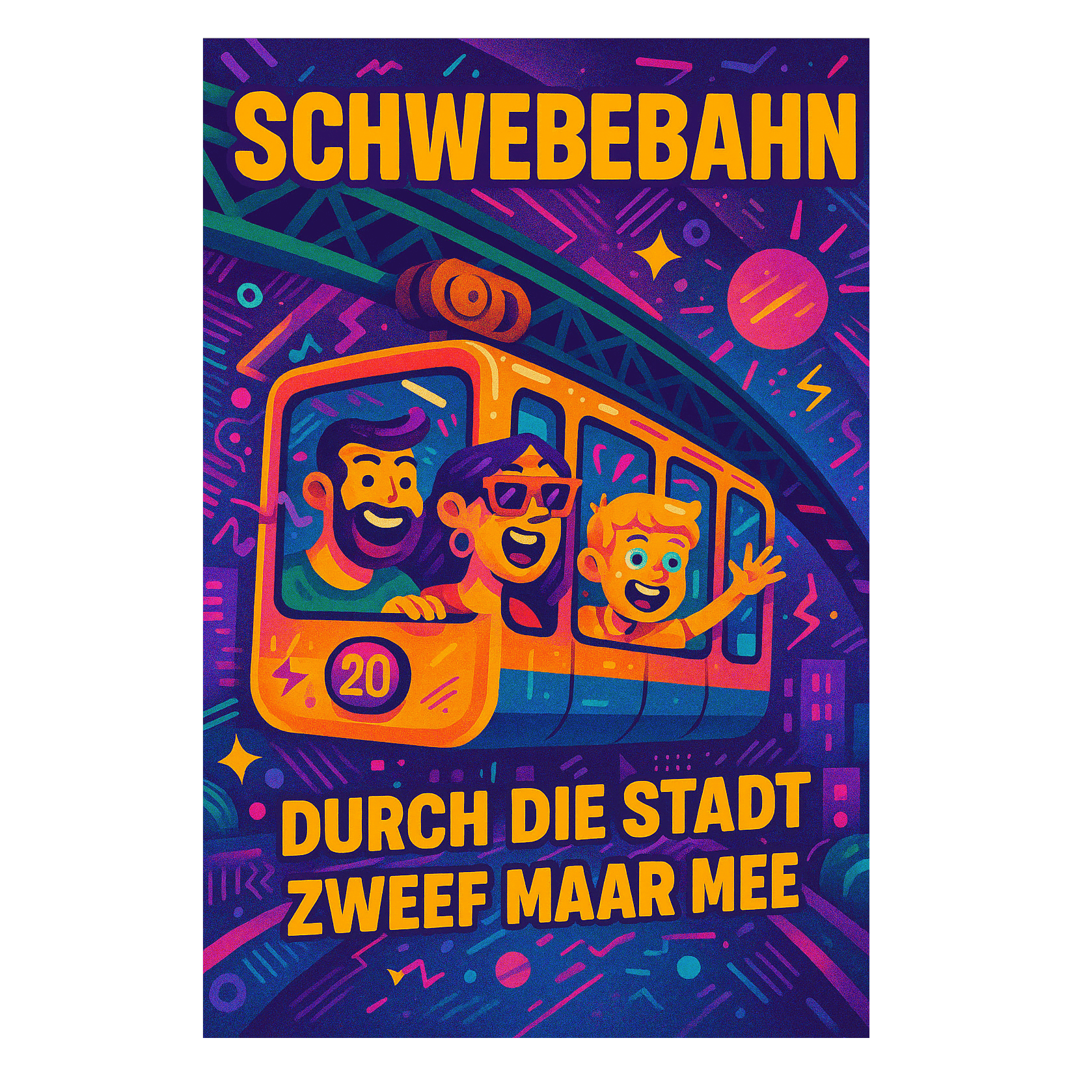 Schwebebahn durch die Stadt, zweef maar mee (DE/NL)