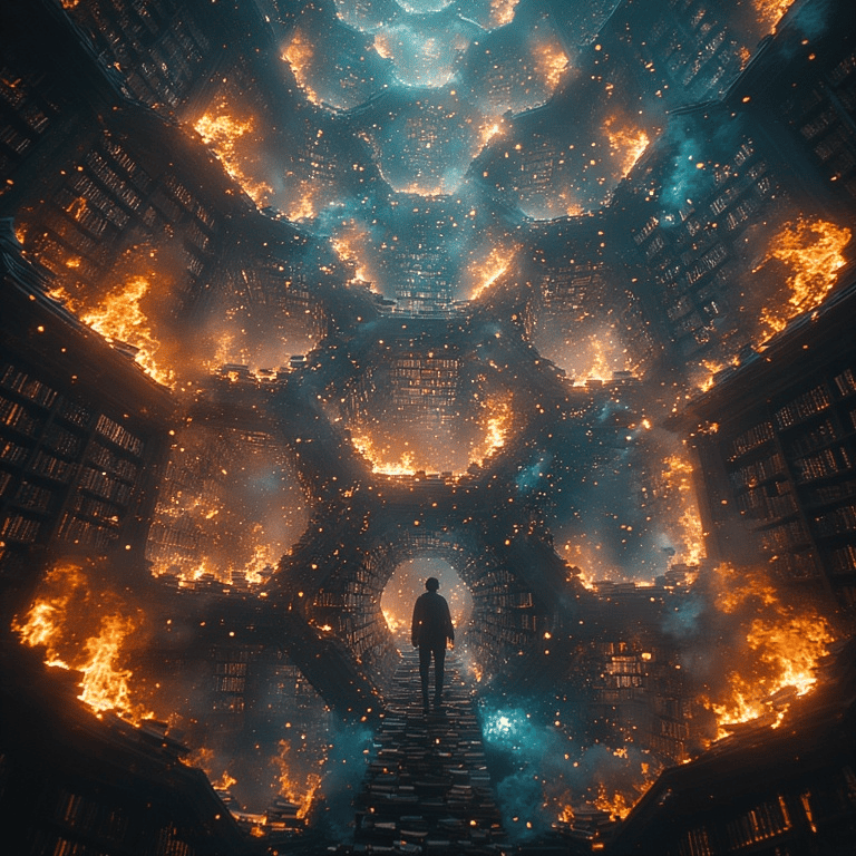 THE LIBRARY OF BABEL BURNS
