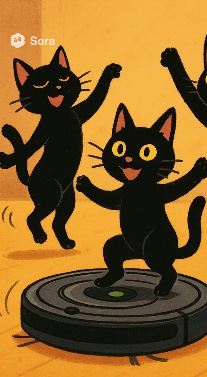 黒猫のルンバ