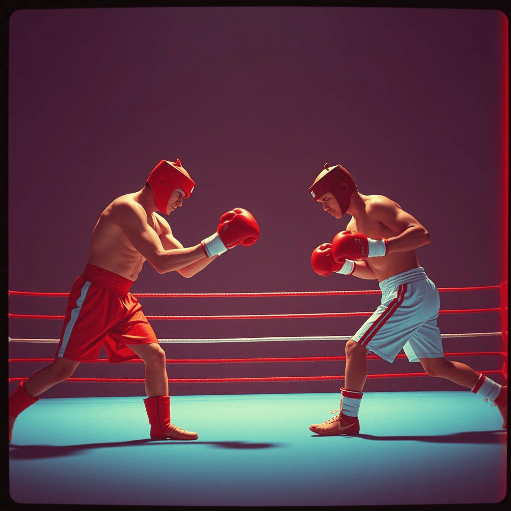 Les gants serrés, le ring en feu