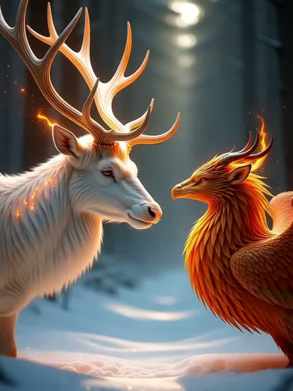 WHERE THE DEER CARESSES THE PHOENIX