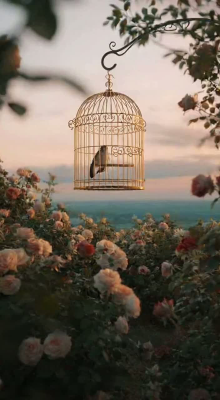 Пташка в клетке золотой…🌹