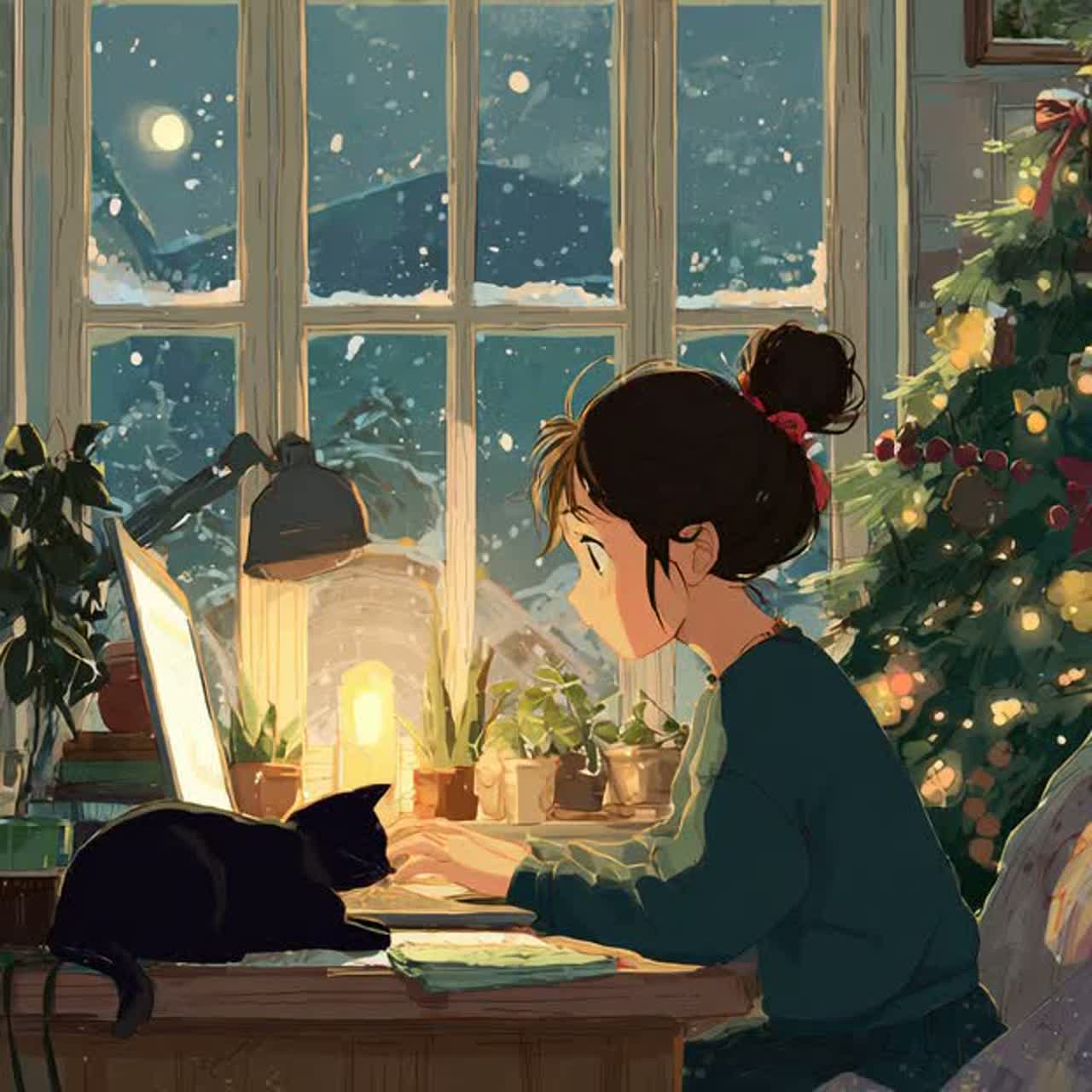 雪の日の夜☃️（On a Snowy Night☃️）