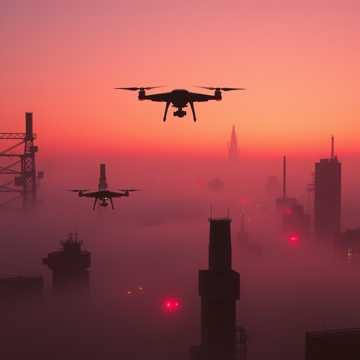 Des drones dans le ciel