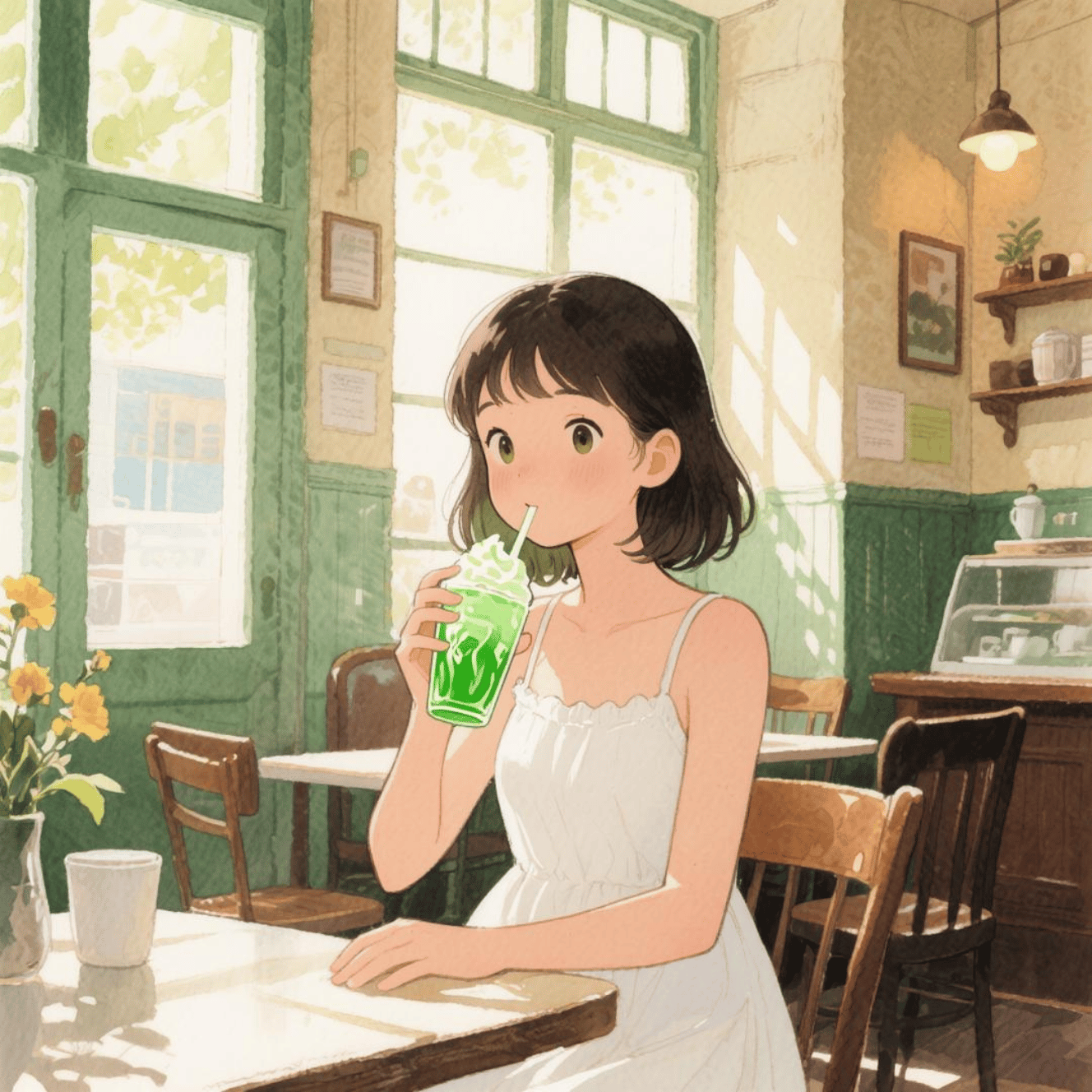 クリームソーダ (Melon Soda Float )