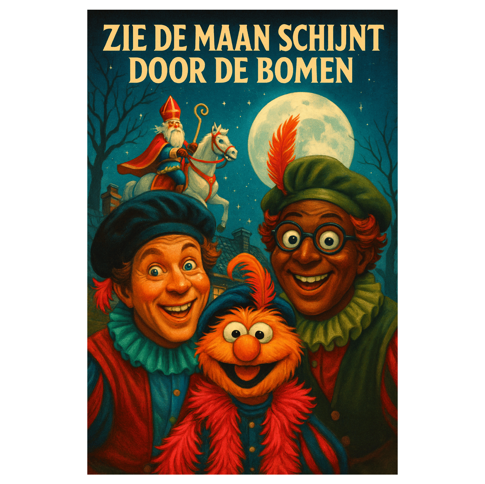 Zie de maan schijnt door de bomen V2