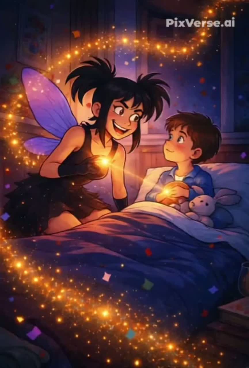 La Fée Paillettes a réveillé l'enfant qui dormait