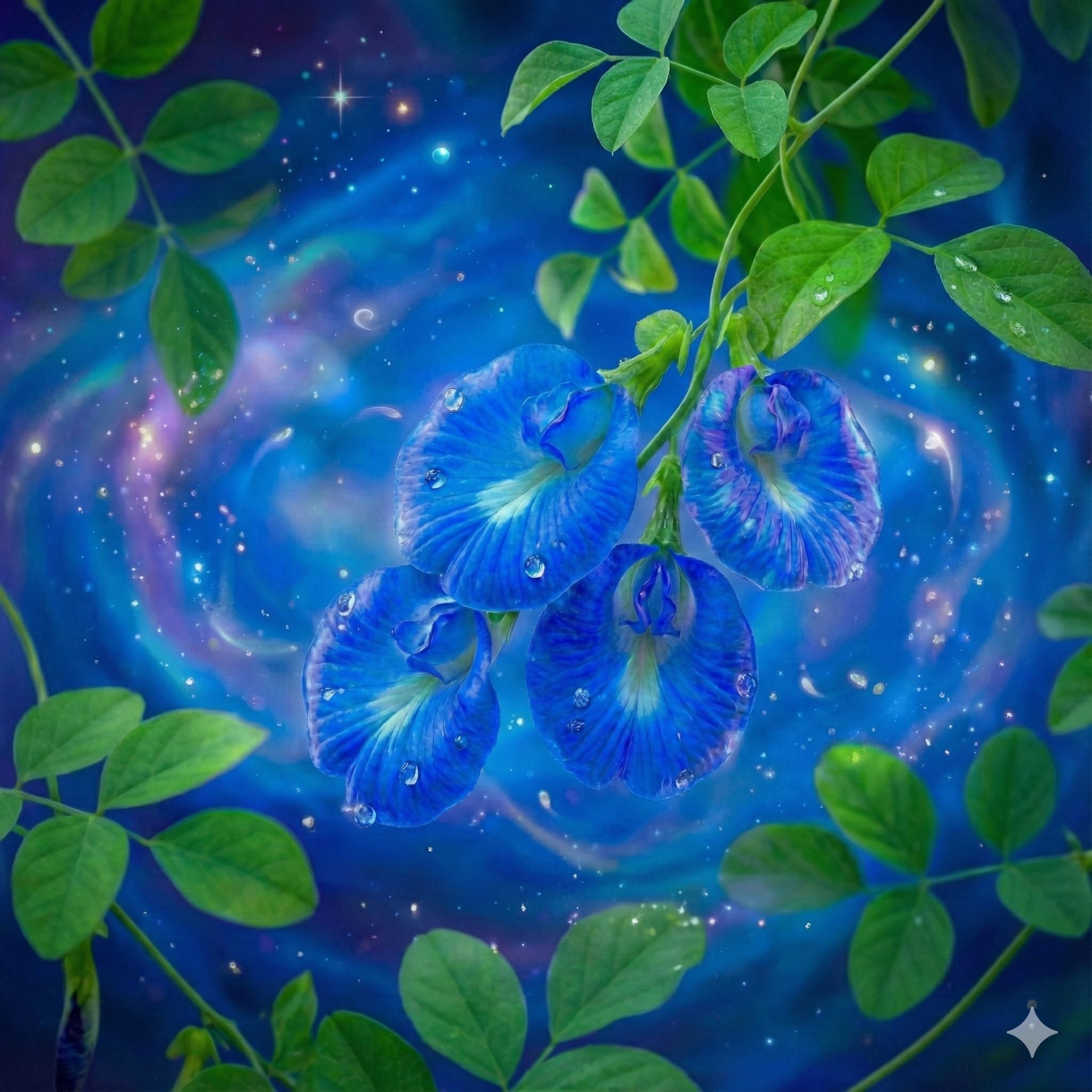盛開的深藍花