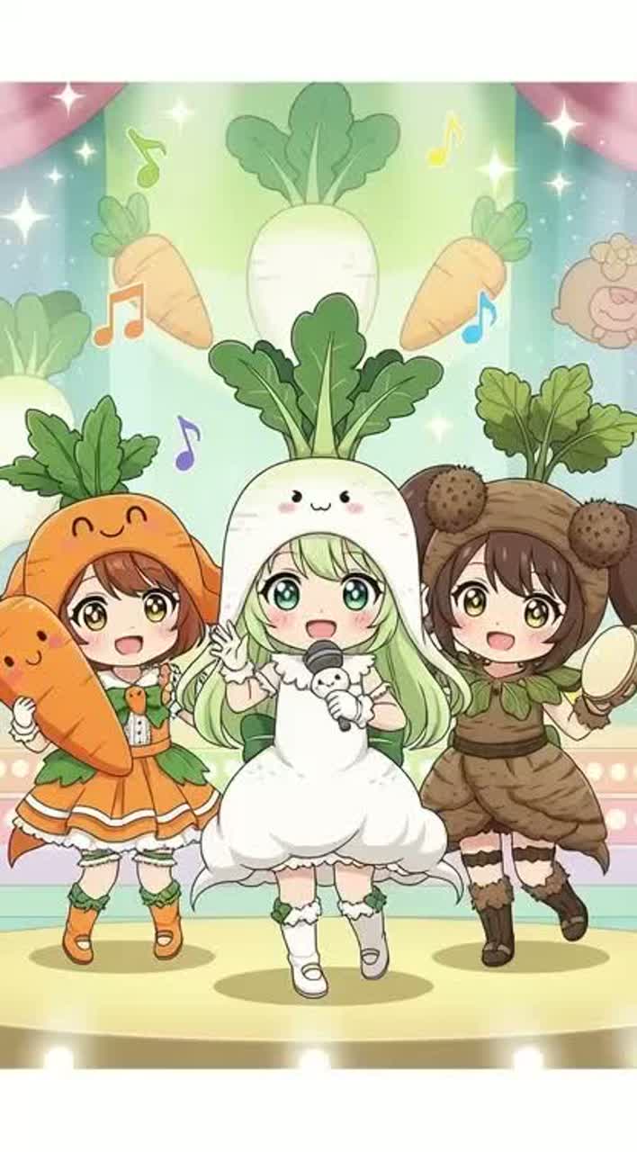 🥕Veggie girls Beauty pop♡🥕#どうようしようよ