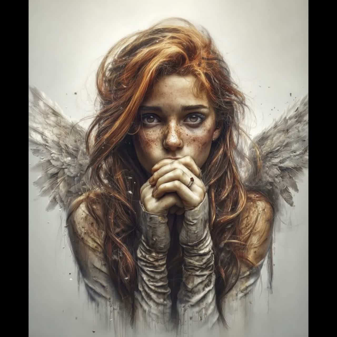 Freckled Fallen Angel Without a Mouth