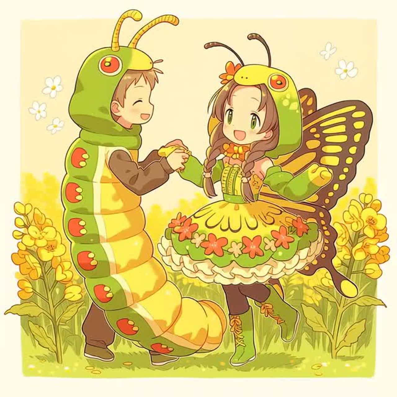 いもむし　ごろごろ（Caterpillar rolling around）