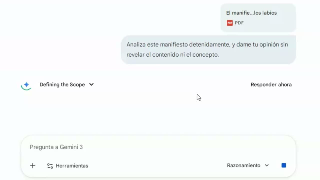 Gemini reseña el manifiesto de los labios 