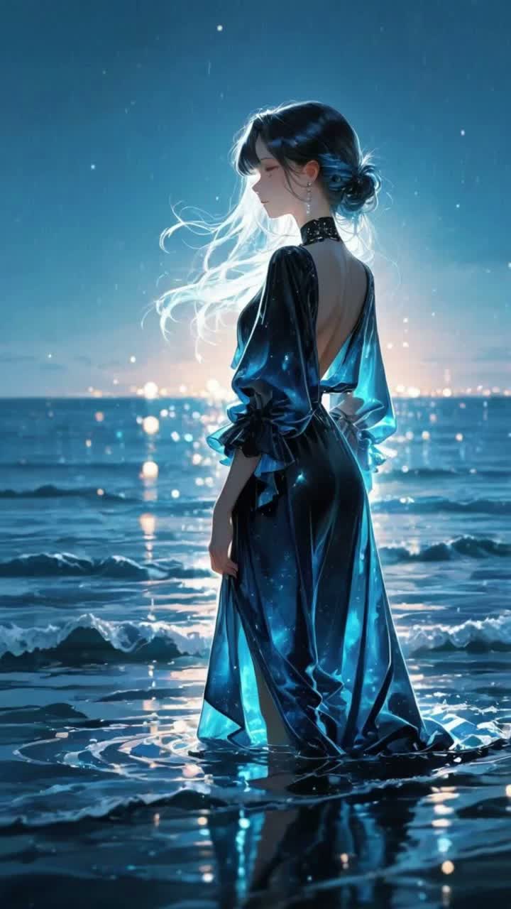 黒い海　立ったまま