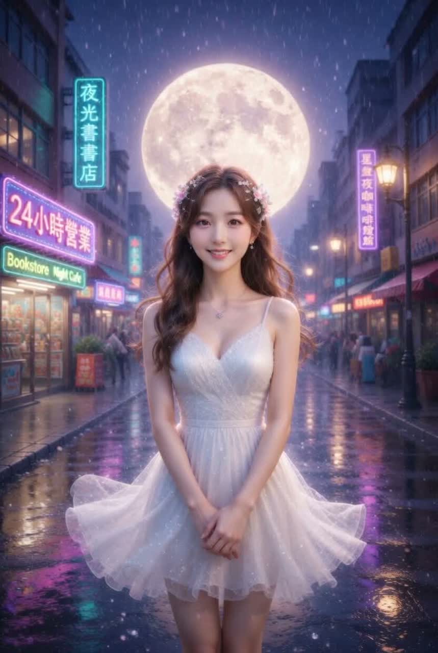 街燈下的月光