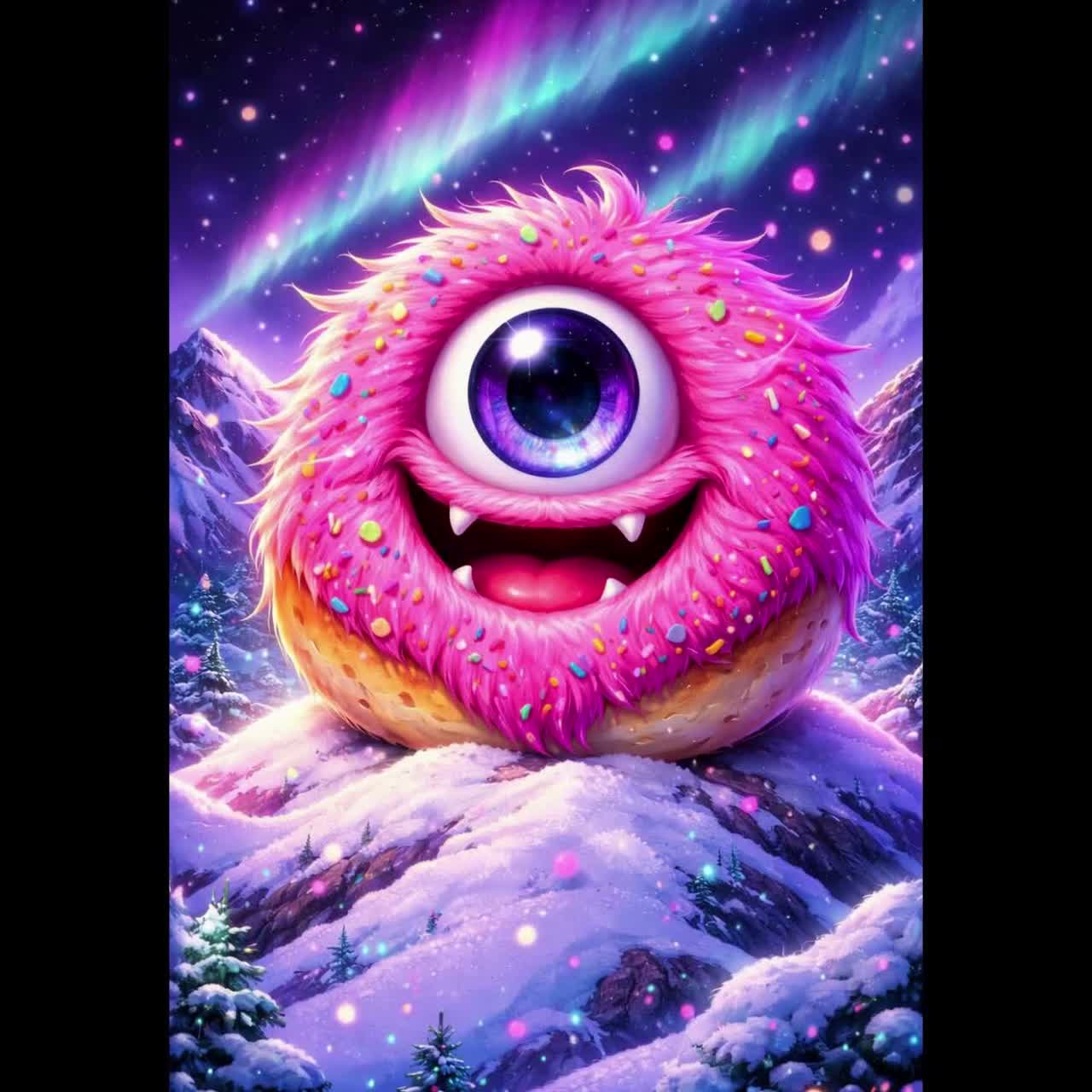 Pink Furry Donut