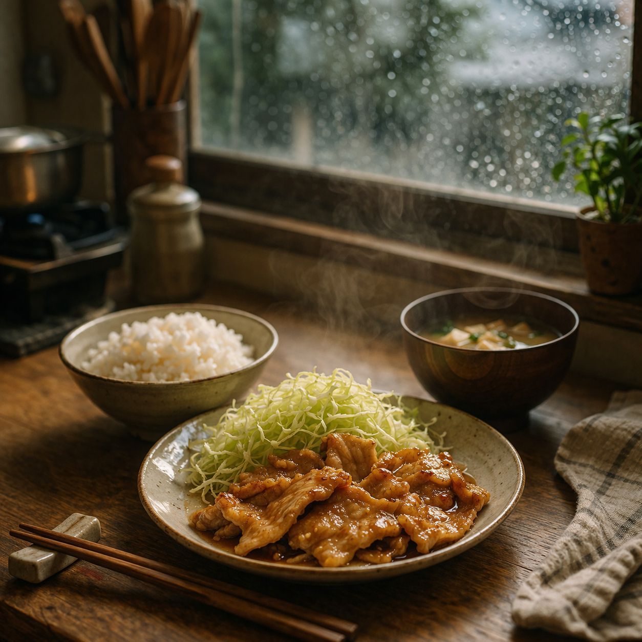 生姜焼き、いただきます🙏