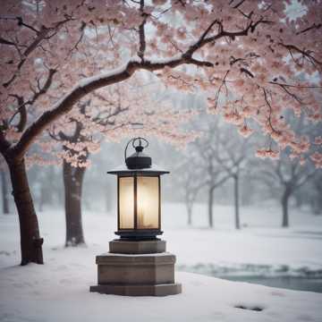 雪中樱花