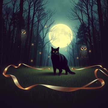Sous la lune, le chat s’est montré