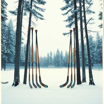 Hard wood sticks. Finish. Knock knock hockey 🐇