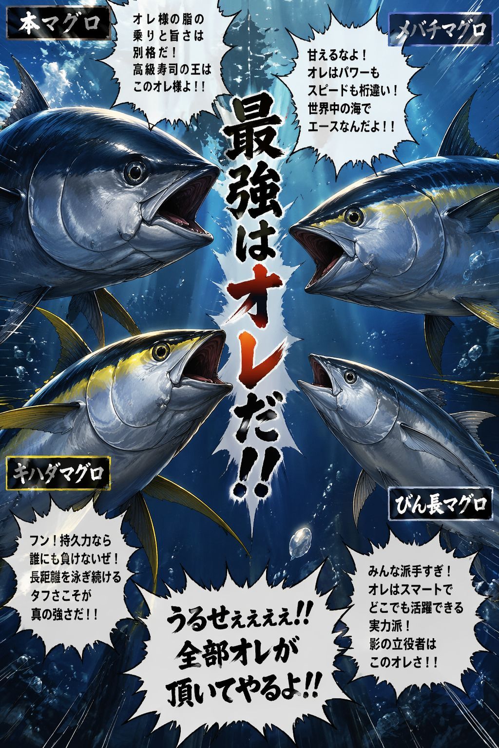 海を駆けろマグロ四天王