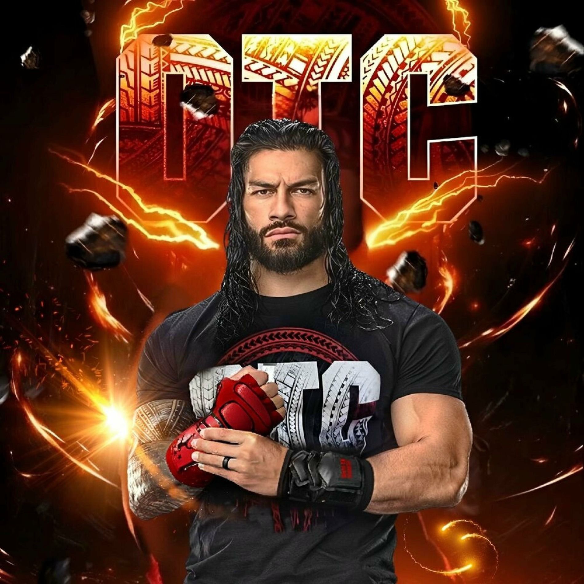 WWE ROMAN REINGS THE OTC ORIGNAL TRIBLE CHIEF ACKNOLAGE HIM