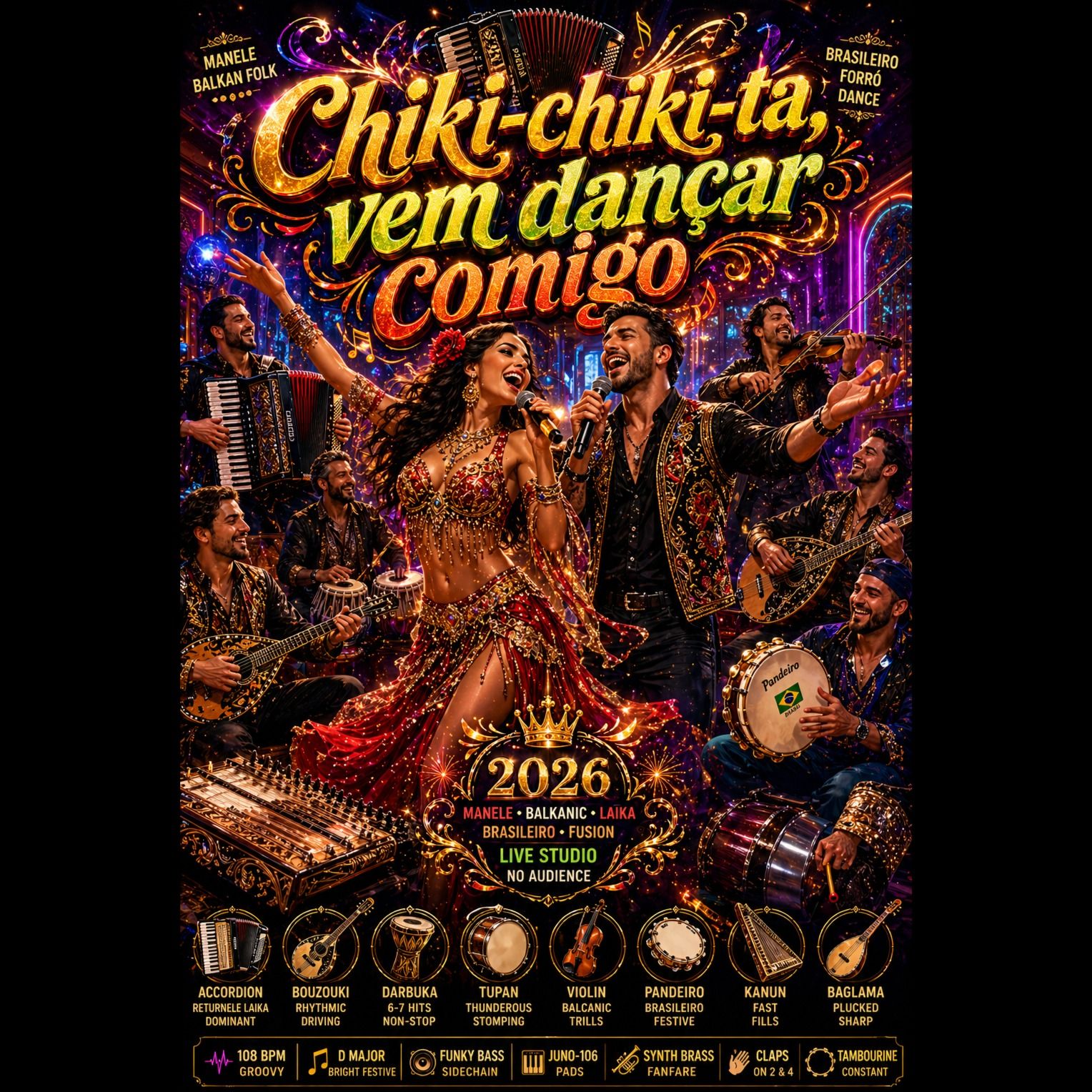 Chiki-chiki-ta, vem dançar comigo (manele, Balkan folk, Brazilian forró, dance)