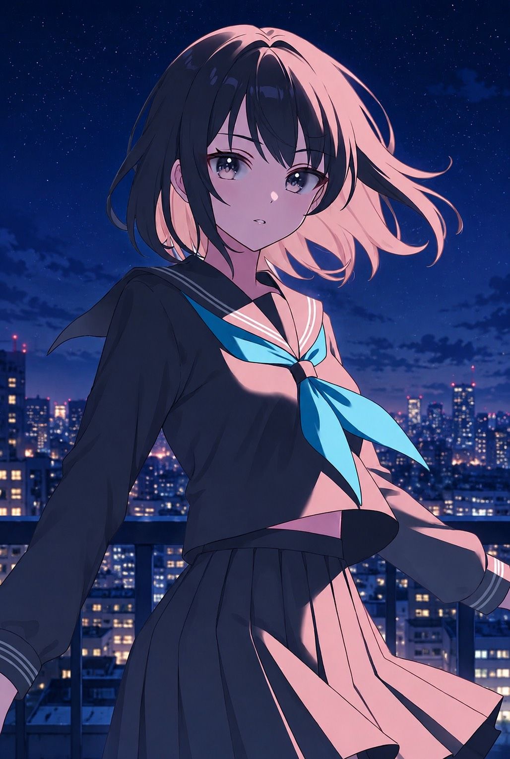 流れる夜を